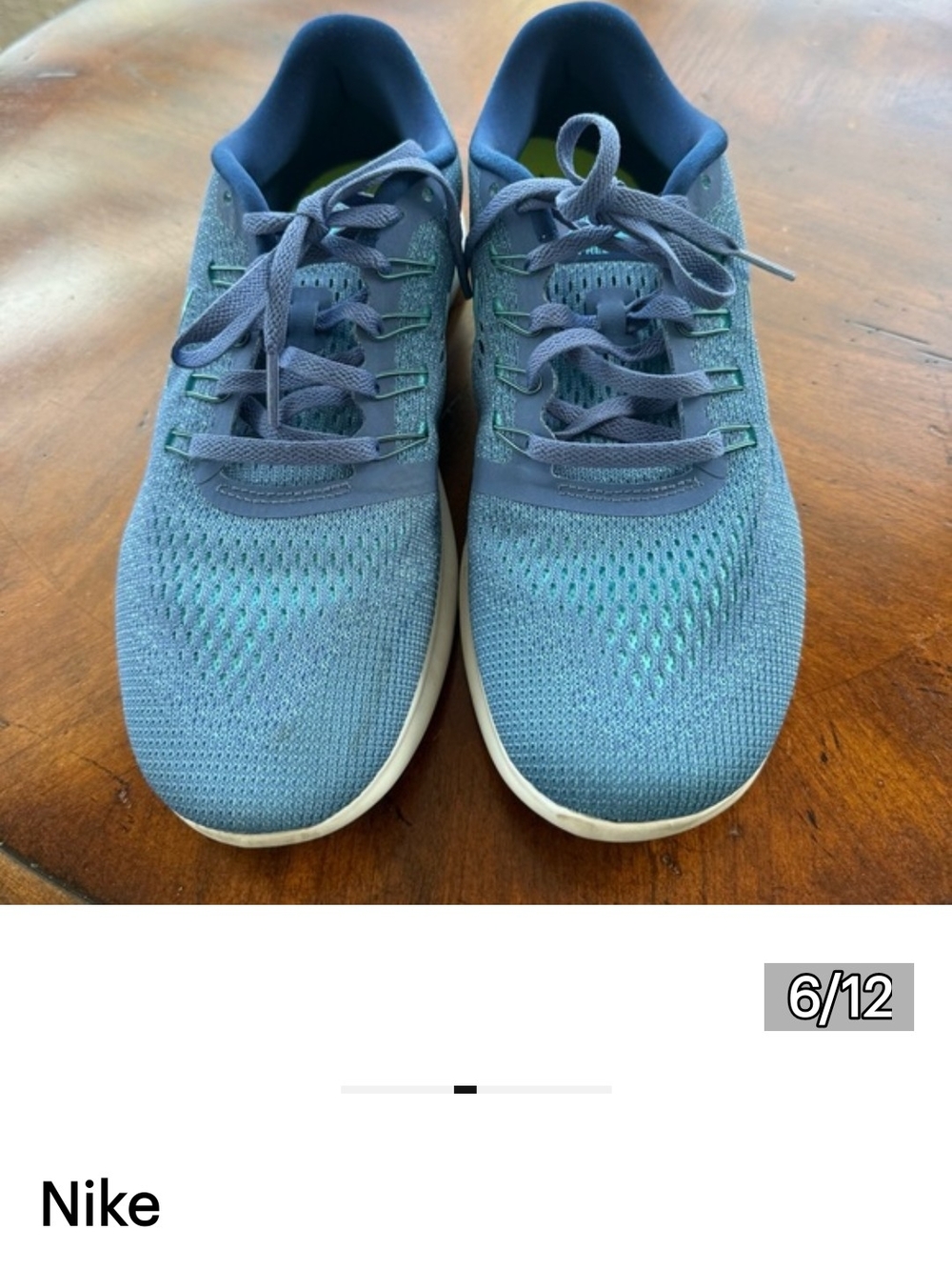 Nike Blue Running Shoe with Aqua Swoosh - Picture 6 of 11